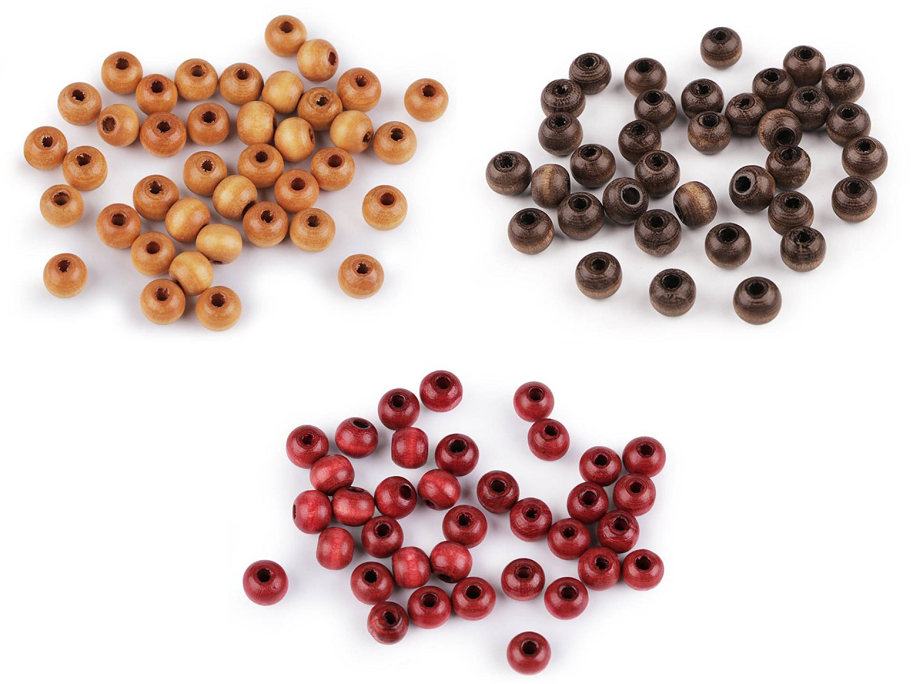 Dřevěné korálky Ø8-9 mm, malé, 11 hnědá tmavá