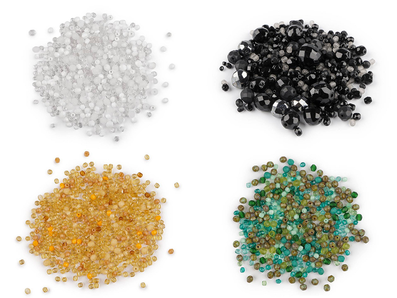 Skleněné korálky ramš broušené ohňovky 2. jakost, střední, 3 hnědá