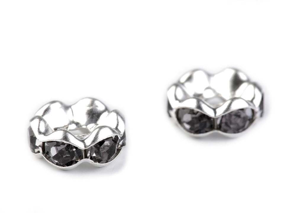 Strass-Rondell Ø8 mm, black diamond, 10 Stk.