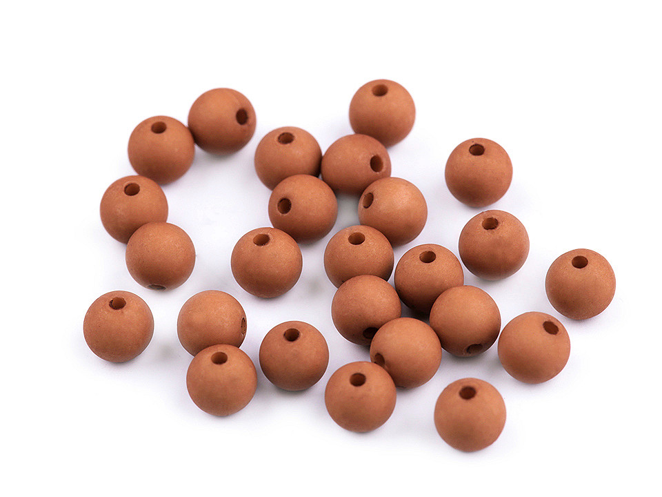 Plastové korálky matné Ø8 mm, střední, 1 (01) bílá