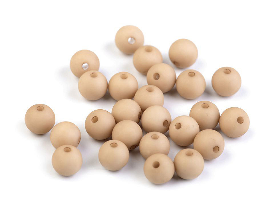 Plastové korálky matné Ø8 mm, střední, 1 (01) bílá