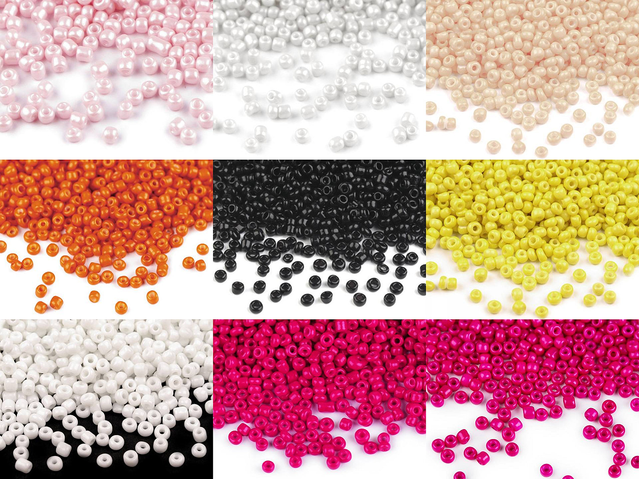 Rokajl 12/0 - 2 mm neprůhledný, malé, 841/1 smetanová perleť