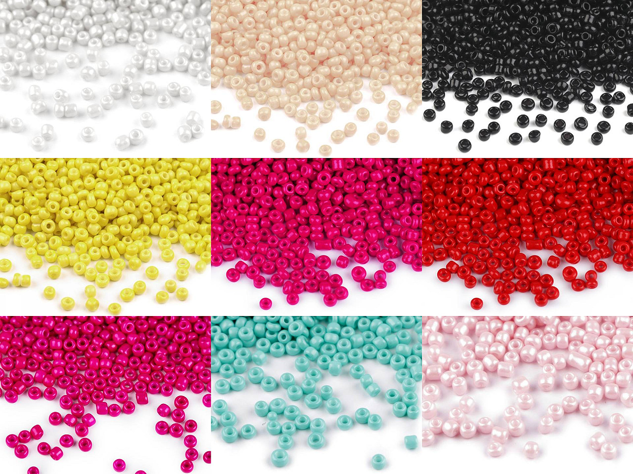 Rokajl 12/0 - 2 mm neprůhledný, velké, 841/1 smetanová perleť