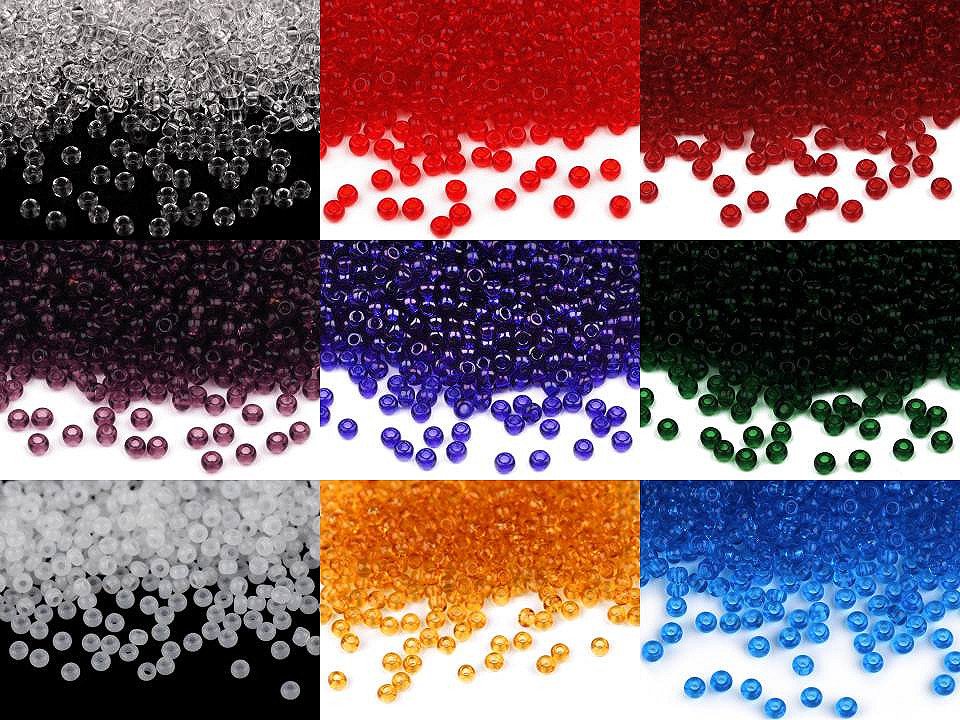 Rokajl Preciosa 10/0 - 2,3 mm lesklé, malé, 90070 červená jahoda transparent