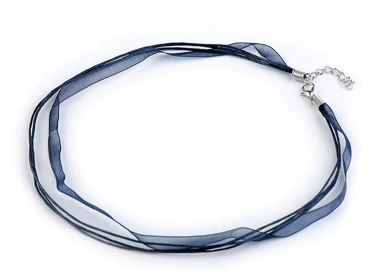 Víceřadá šňůrka s karabinkou z nerezové oceli délka 43 cm, malé, 17 žlutá světlá