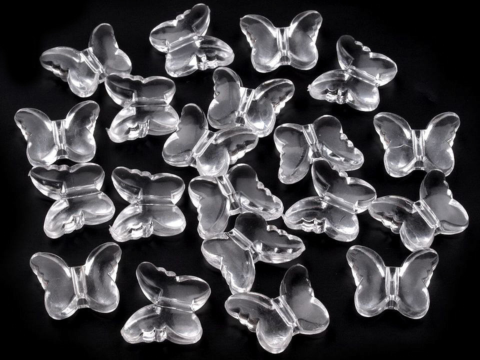 Plastové korálky motýľ 15x18 mm