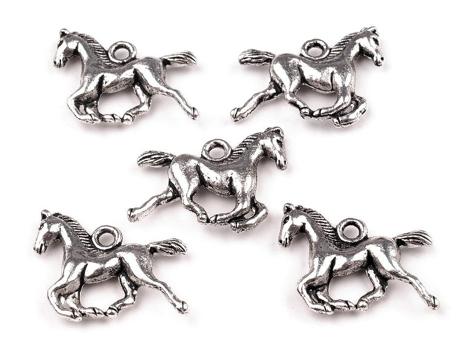Prívesok kovový kôň 15x18 mm