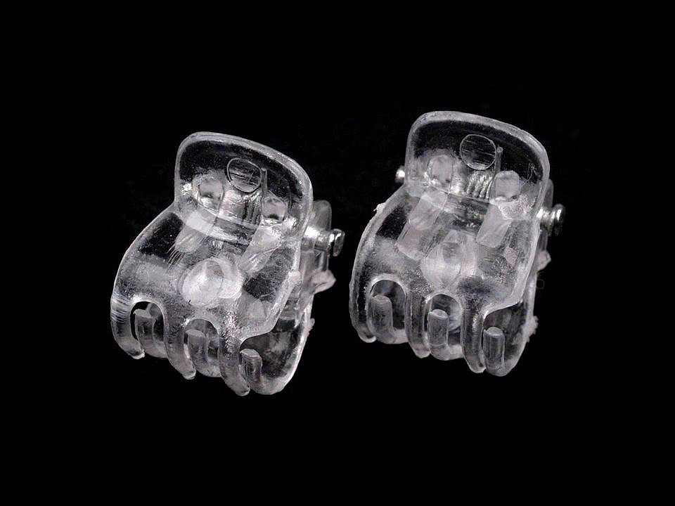 Štipec do vlasov malý 10x13 mm transparent