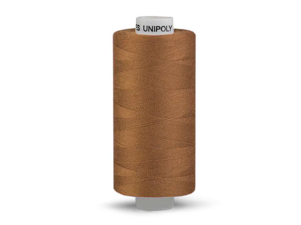 Polyesterové nitě Unipoly návin 500 m, střední, 723 Carob Brown