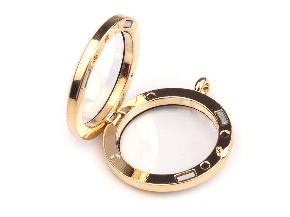 Medailonek rozevírací na magnet Ø30 mm, malé, 1 platina