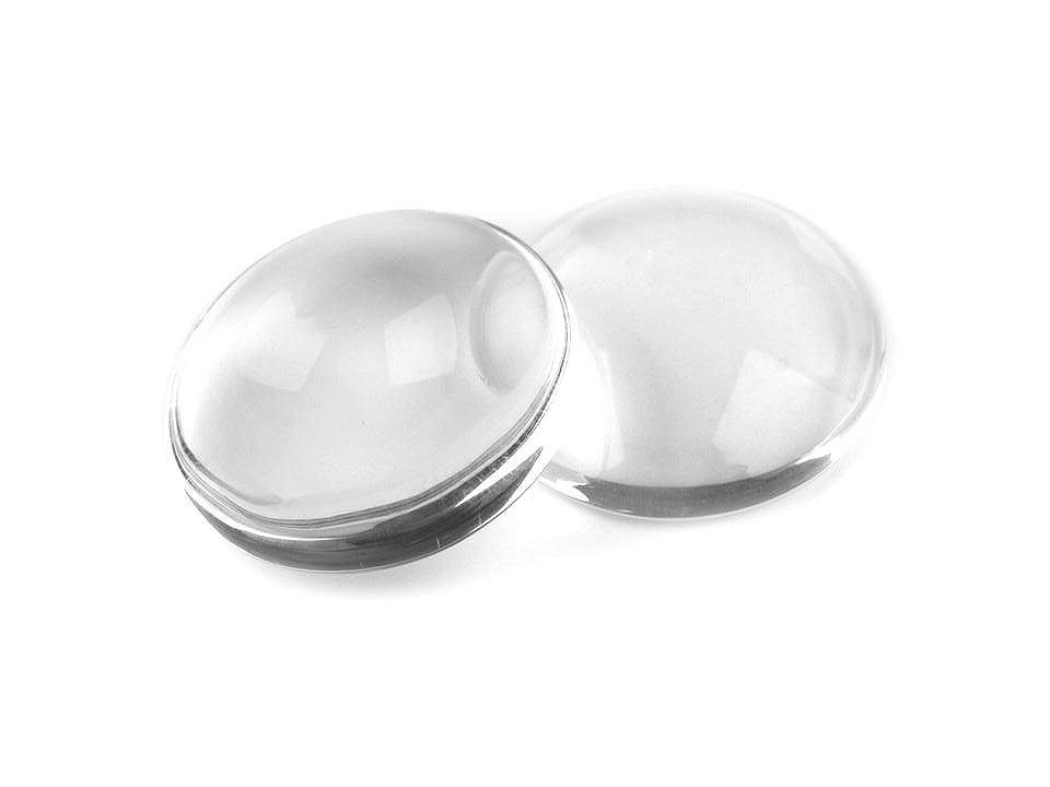 Sklenený kabošon  Ø20 mm priehľadný