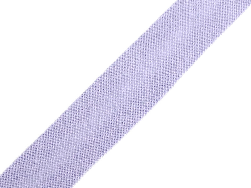 Bias cotton strip 14 mm wide ironed, lavender, 25 m