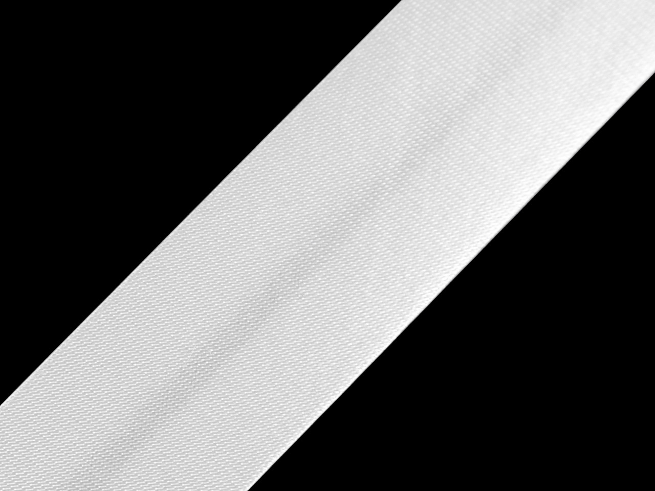 Bias satin ribbon width 20 mm ironed, white, 20 m