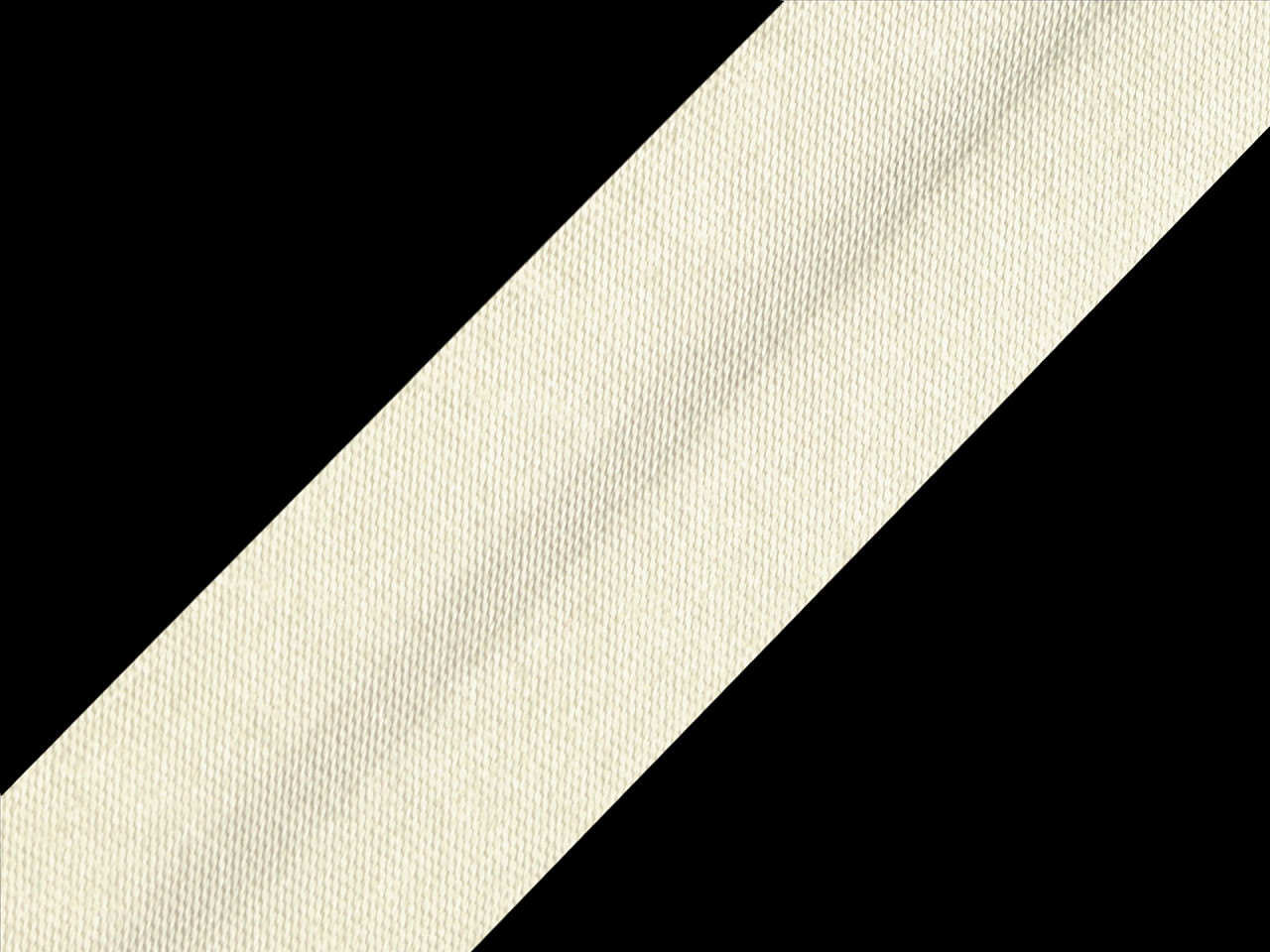 Bias satin ribbon 20 mm wide ironed, light cream, 20 m