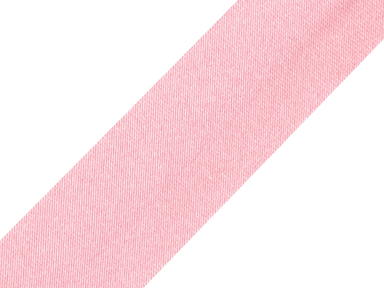 Bias satin ribbon width 20 mm ironed, light pink, 20 m