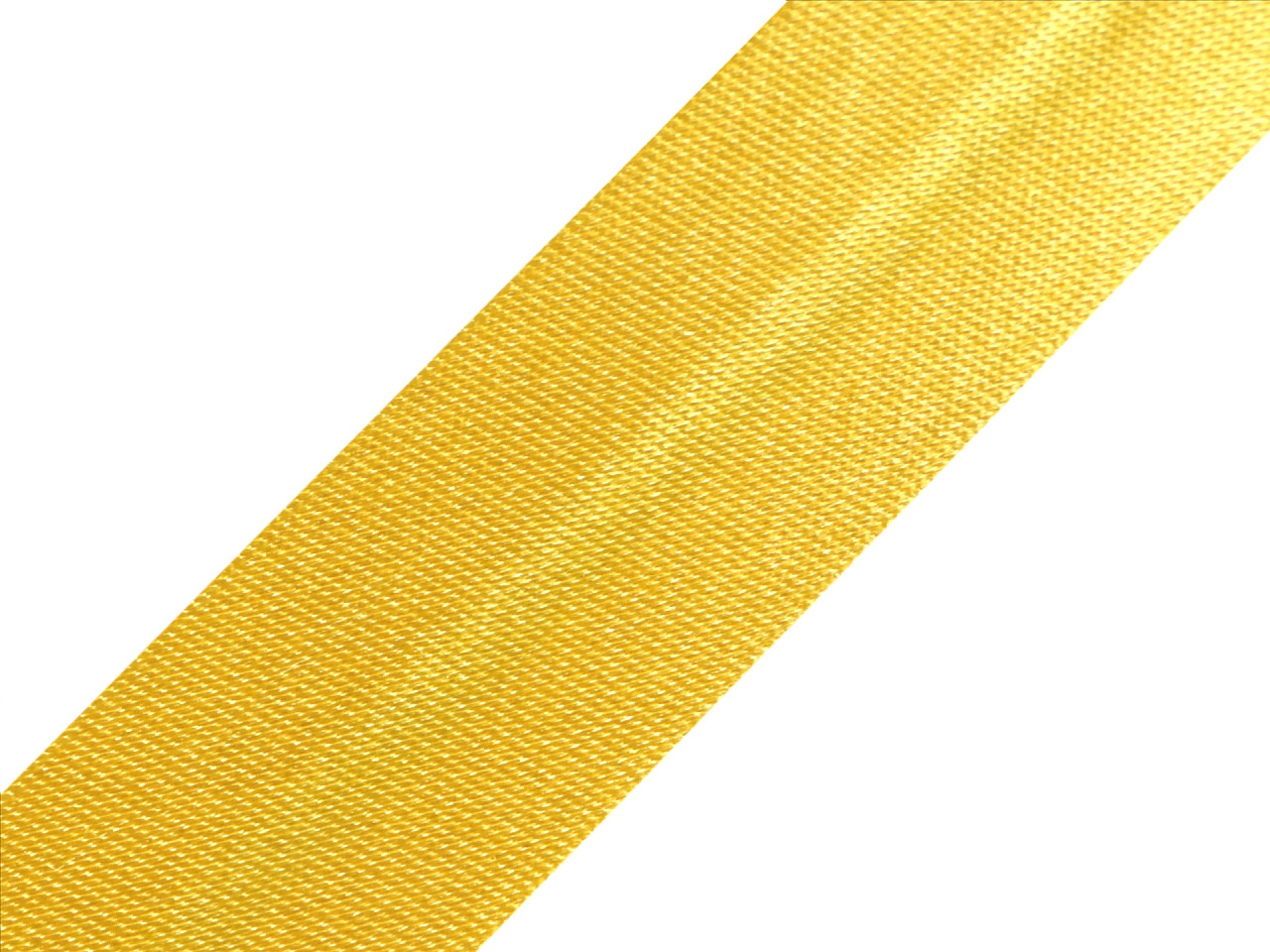 Bias satin ribbon width 20 mm ironed, yellow, 20 m