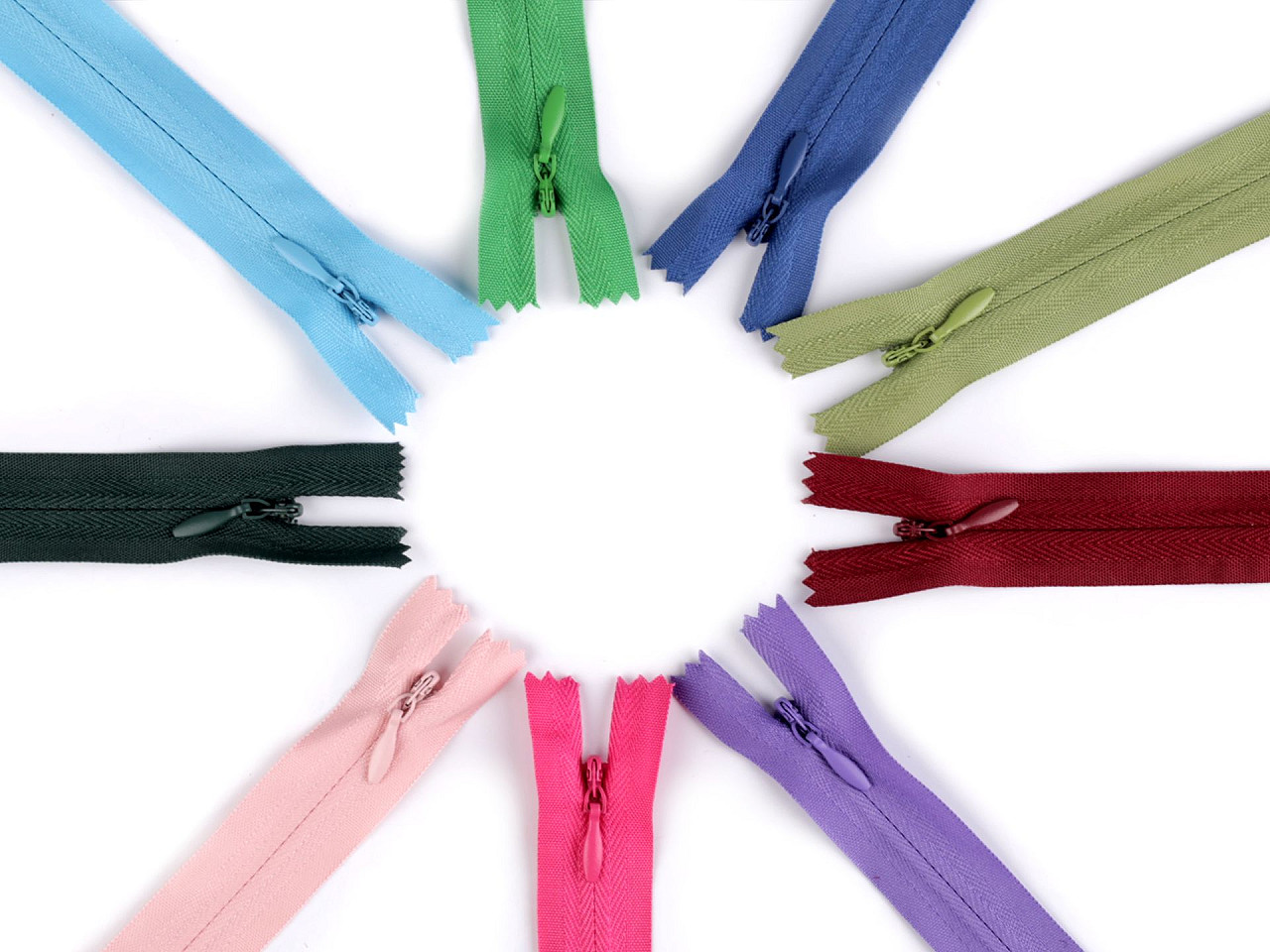 Spirálový zip skrytý No 3 délka 50 cm, malé, 312 šedá tmavá