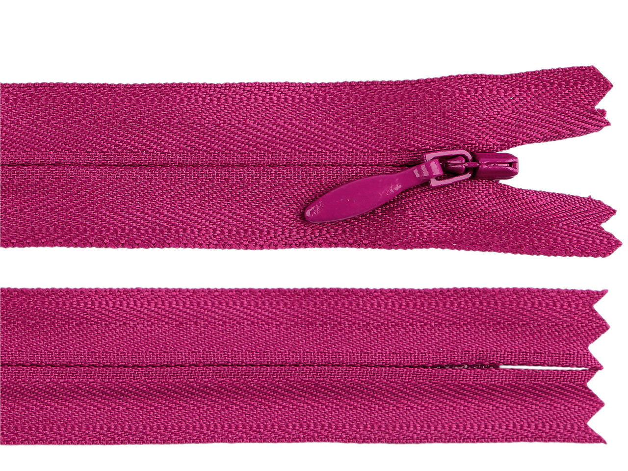 Spirálový zip skrytý YKK No 4 délka 50 cm, střední, 068 fialová lila