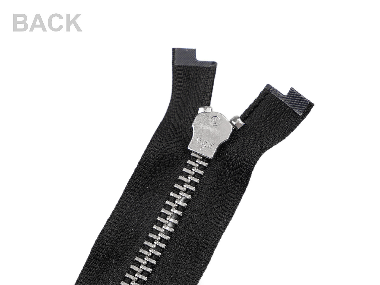 Zip kovový YKK No 5 dělitelný 2 jezdce / dvoucestný 90 cm na kožené bundy, střední, černá černý nikl