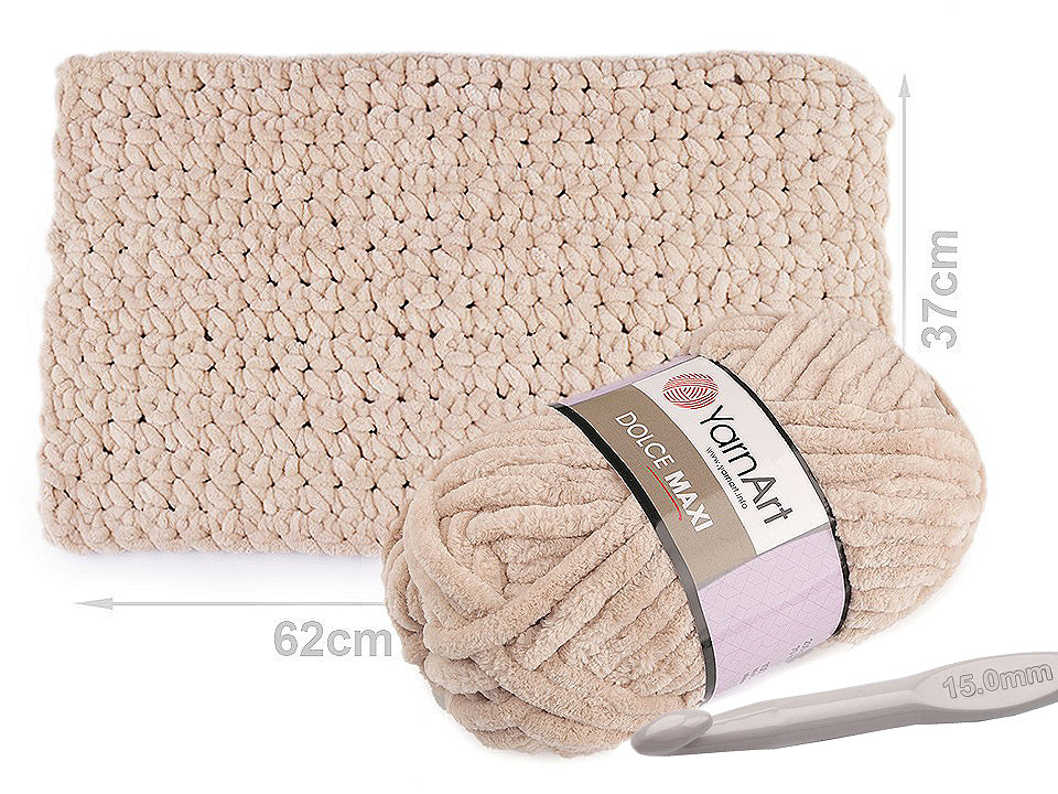 Pletací žinylková příze Dolce Maxi 200 g, střední, 10 (760) šedomodrá