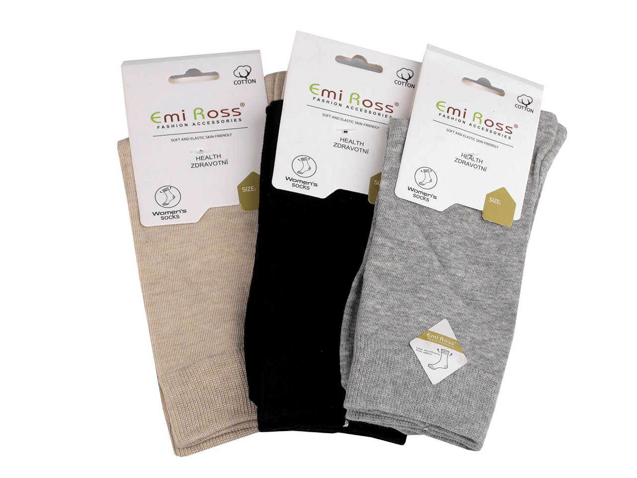 Emi Ross Women's Cotton Socks, Mix, 3 Pairs