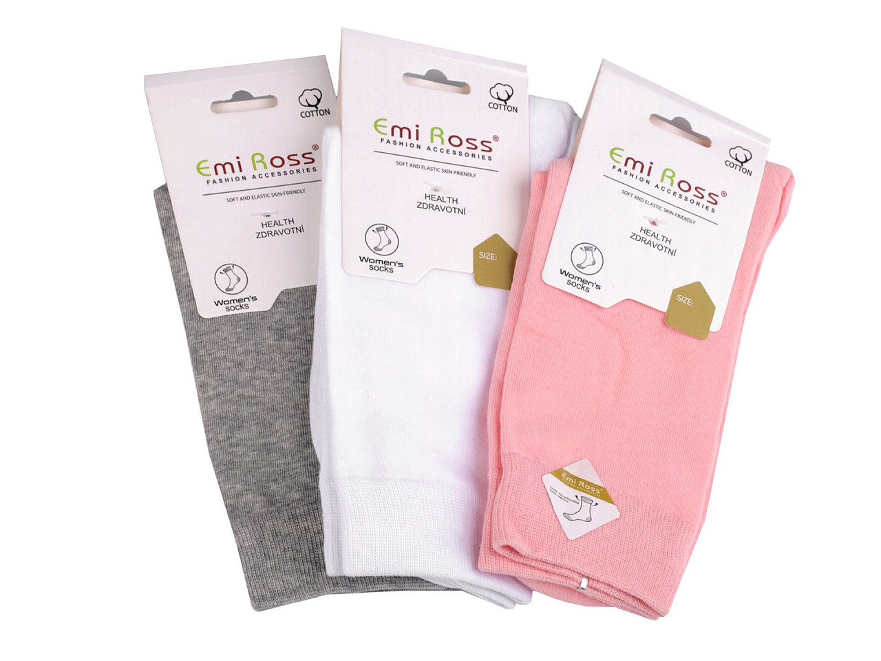 Emi Ross Damen Baumwollsocken, Mix, 3 Paar