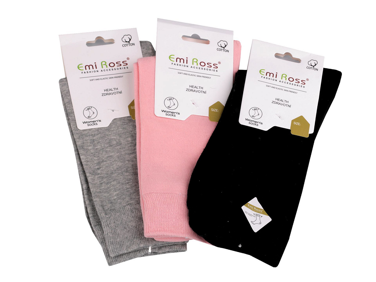 Emi Ross Damen Baumwollsocken, Mix, 3 Paar