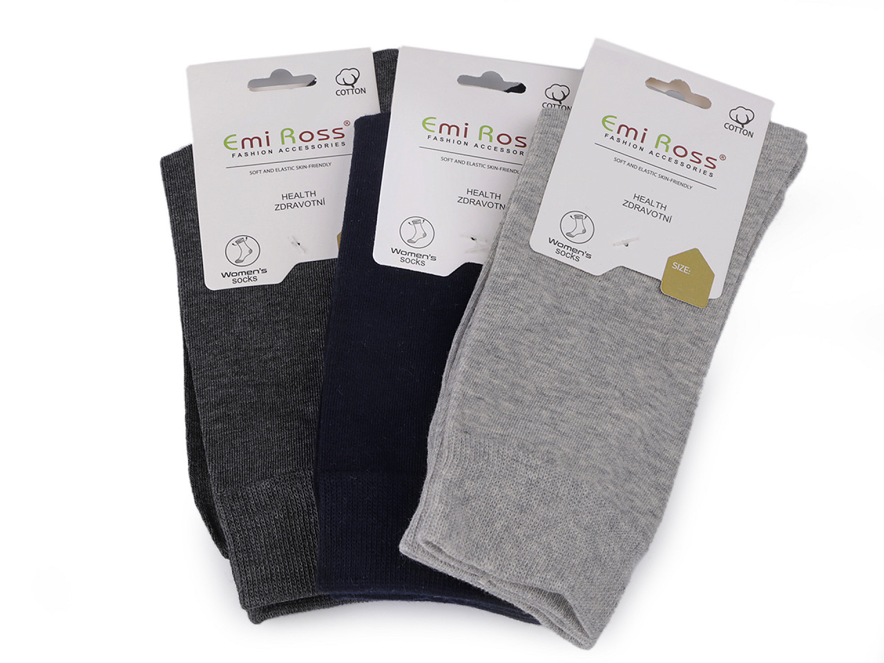 Emi Ross Damen Baumwollsocken, Mix, 3 Paar