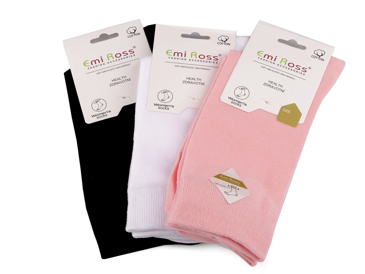 Emi Ross Damen Baumwollsocken, Mix, 3 Paar