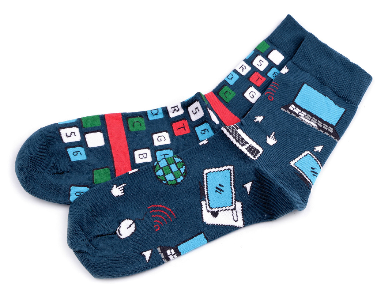 Wola Happy Socks, cotton, (39-42), petrol, 1 pair