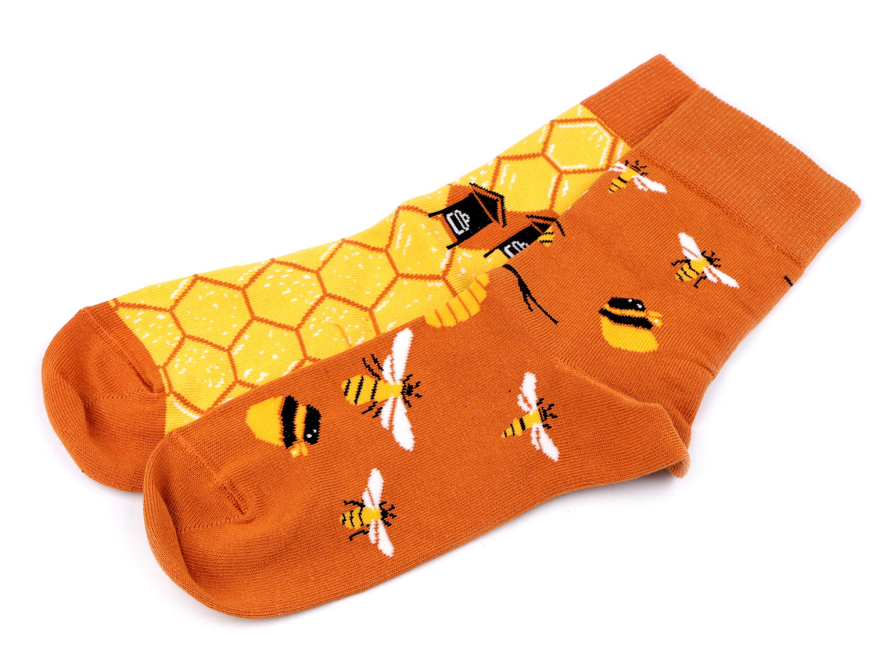 Wola lustige Socken, Baumwolle, (35-38), gelb, 1 Paar