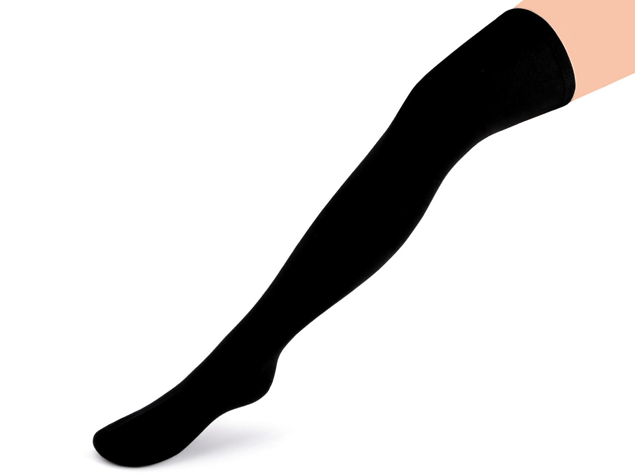 Ciorapi de bumbac pentru femei peste genunchi, negri, 1 pereche