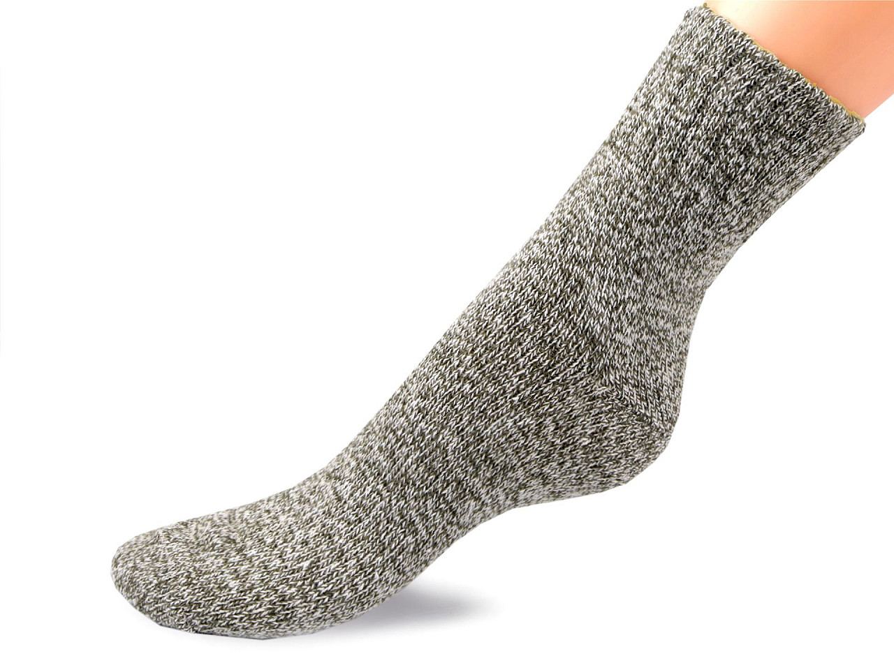 Warme Unisex-Socken, meliert, grün, 1 Paar