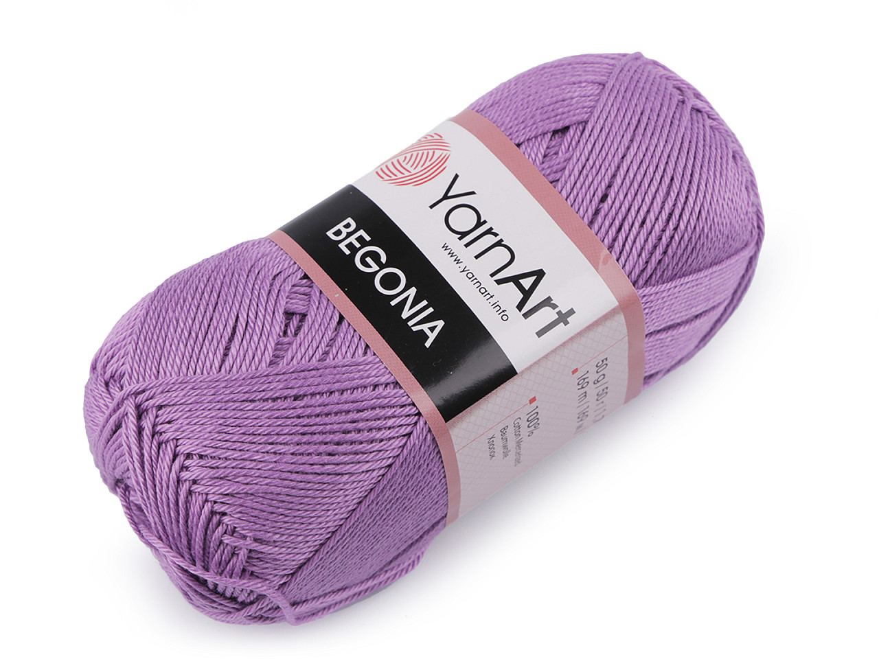 Bavlněná pletací příze Begonia 50 g, střední, 29 (5049) fialová lila