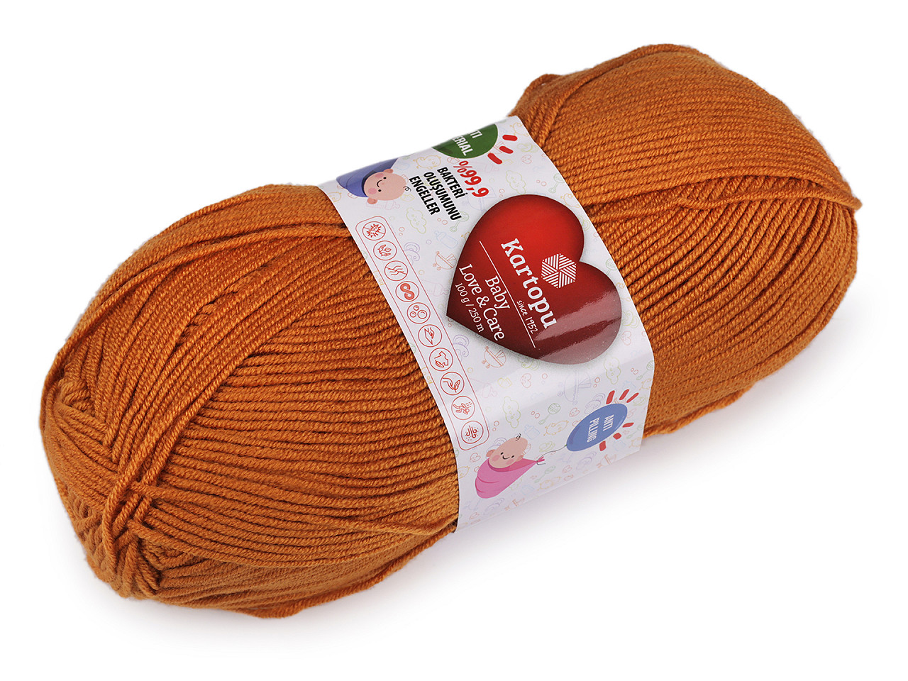Pletací příze Baby Love a Care 100 g, střední, 38 (1000) šedá paloma
