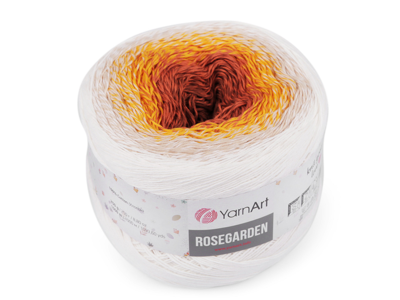 Bavlnená pletacia priadza Rosegarden 250 g