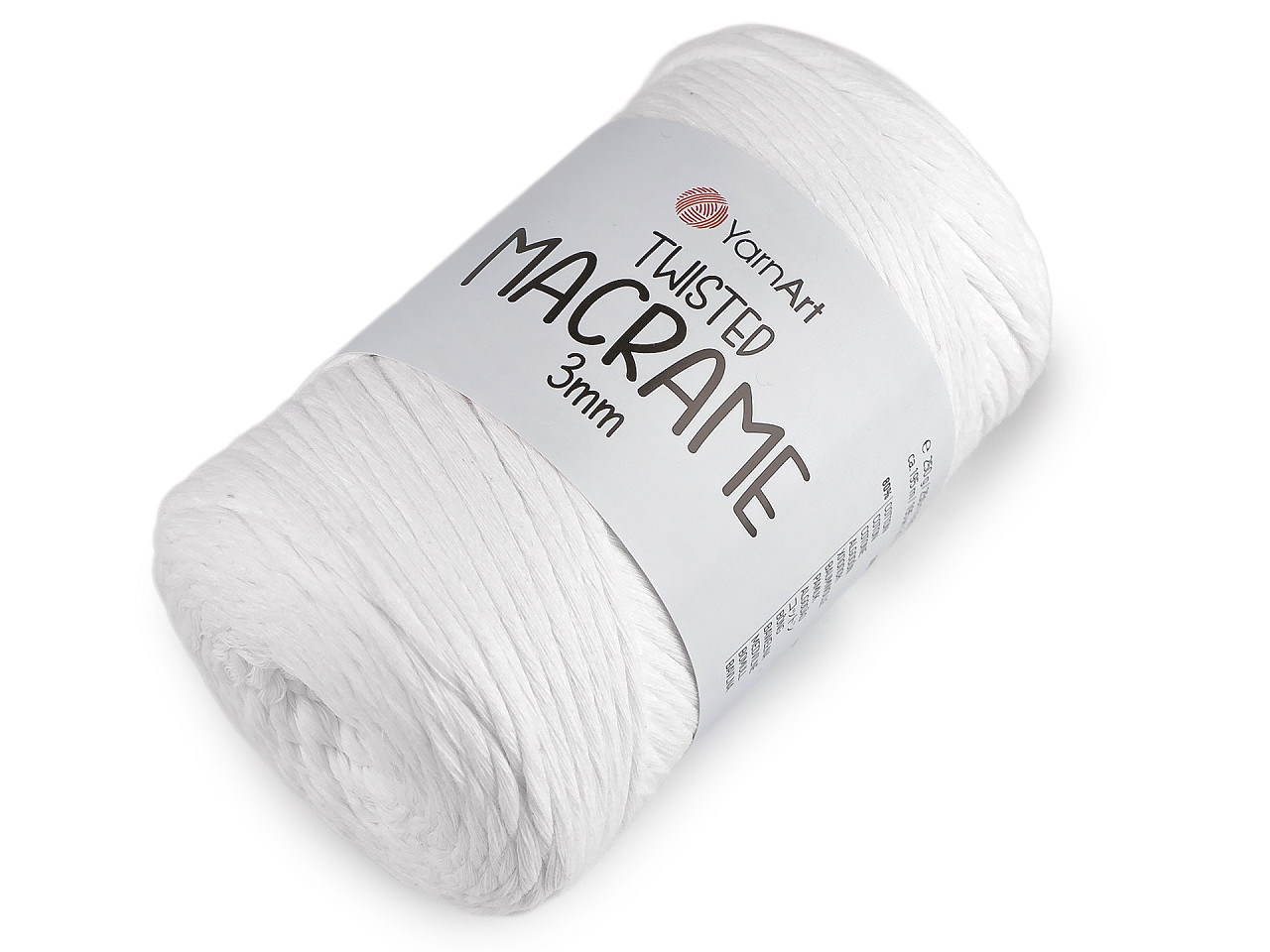 Pletací příze Twisted Macrame 250 g rozčesávací, střední, 18 (751) bílá