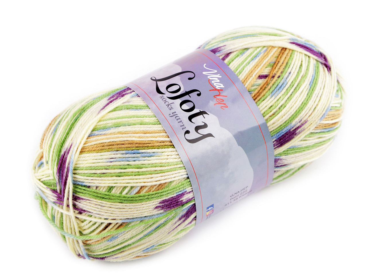 Pletací příze Lofoty samovzorovací / ponožkovka 100 g, střední, 11 (7815) červená