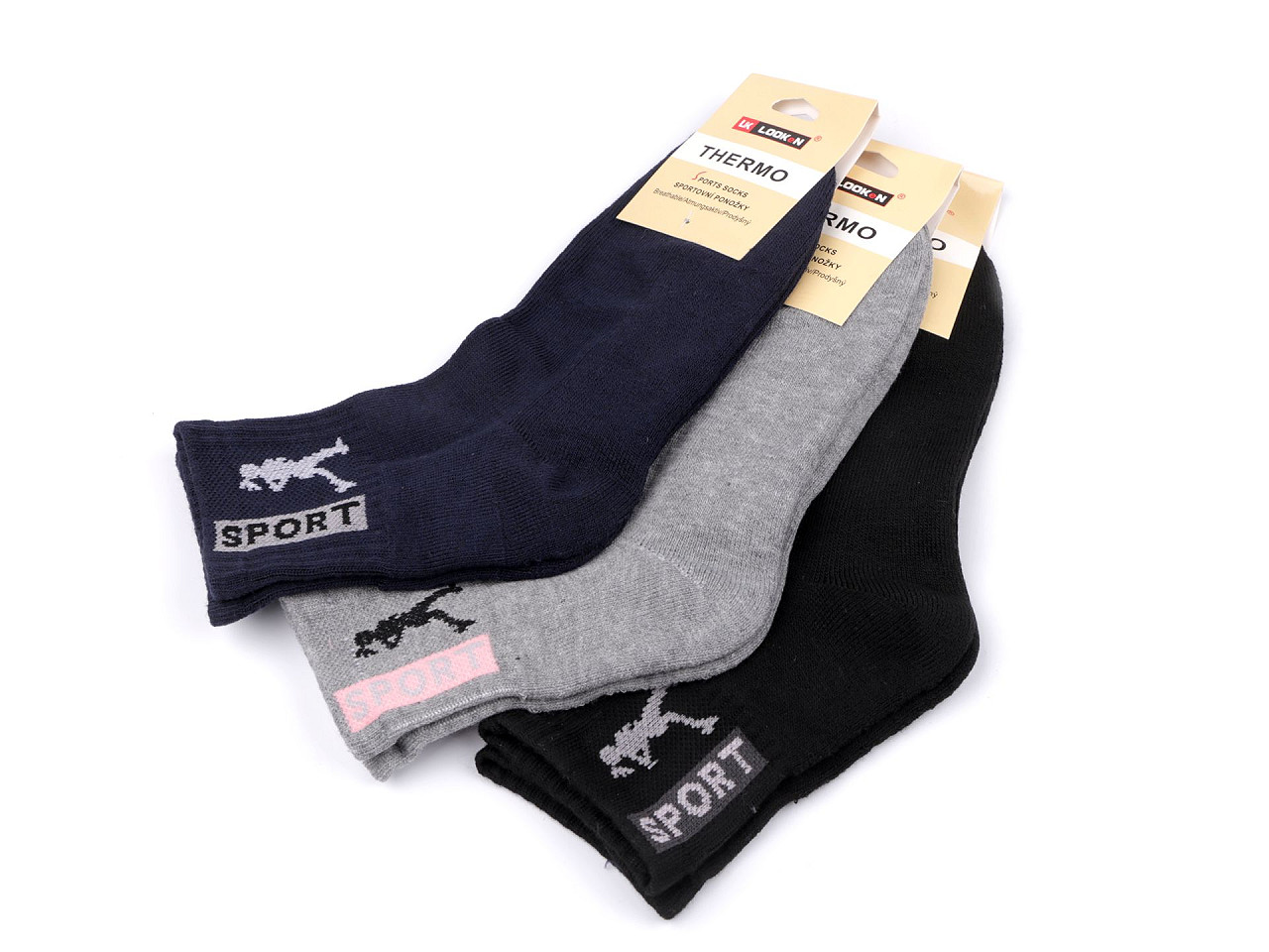 Thermo-Sportsocken für Damen aus Baumwolle, Größe: 39 - 42, Mix, 3 Paar