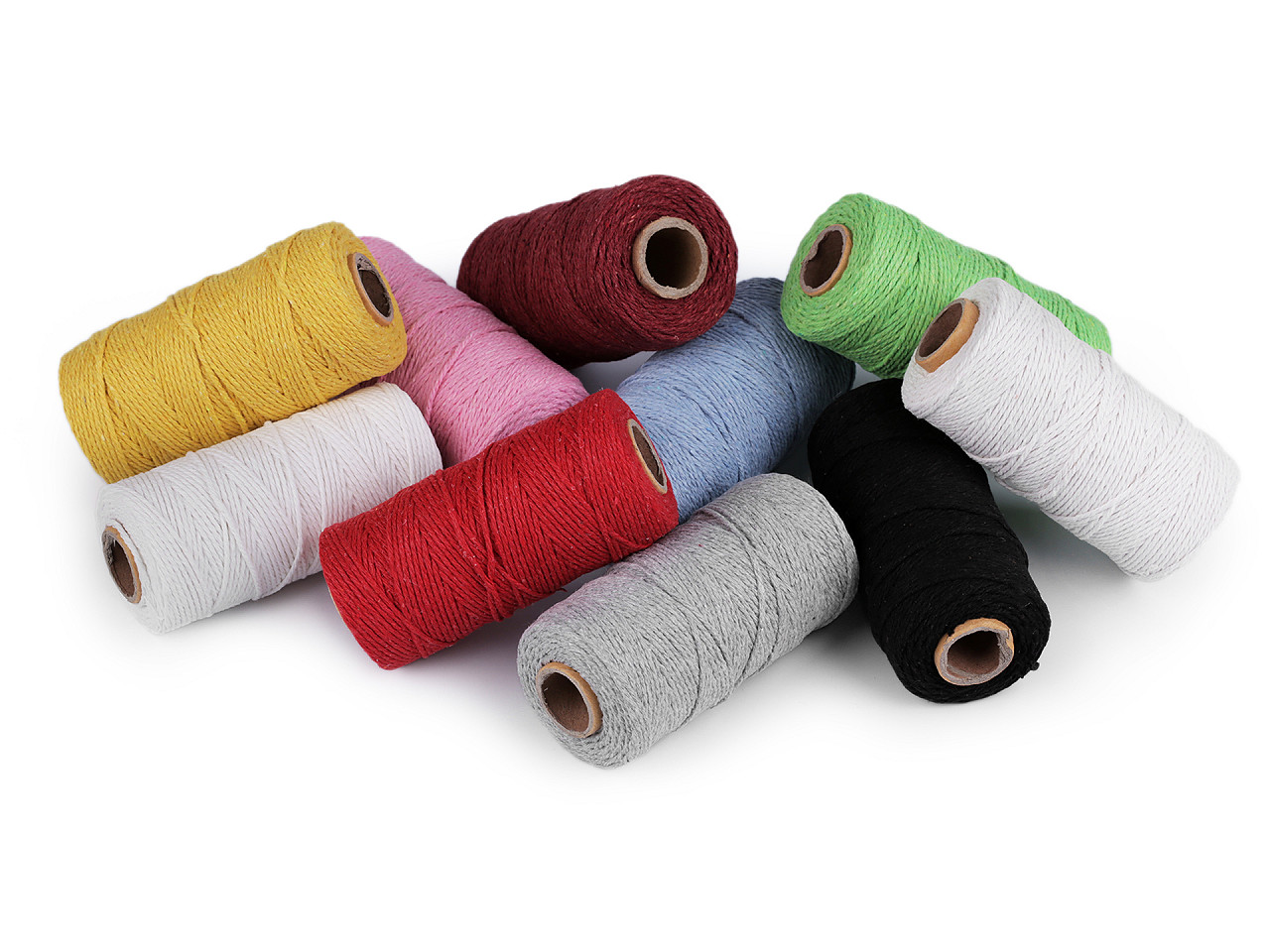 Bavlněná příze macrame / háčkovací, rozčesávací, střední, 2 hořčicová