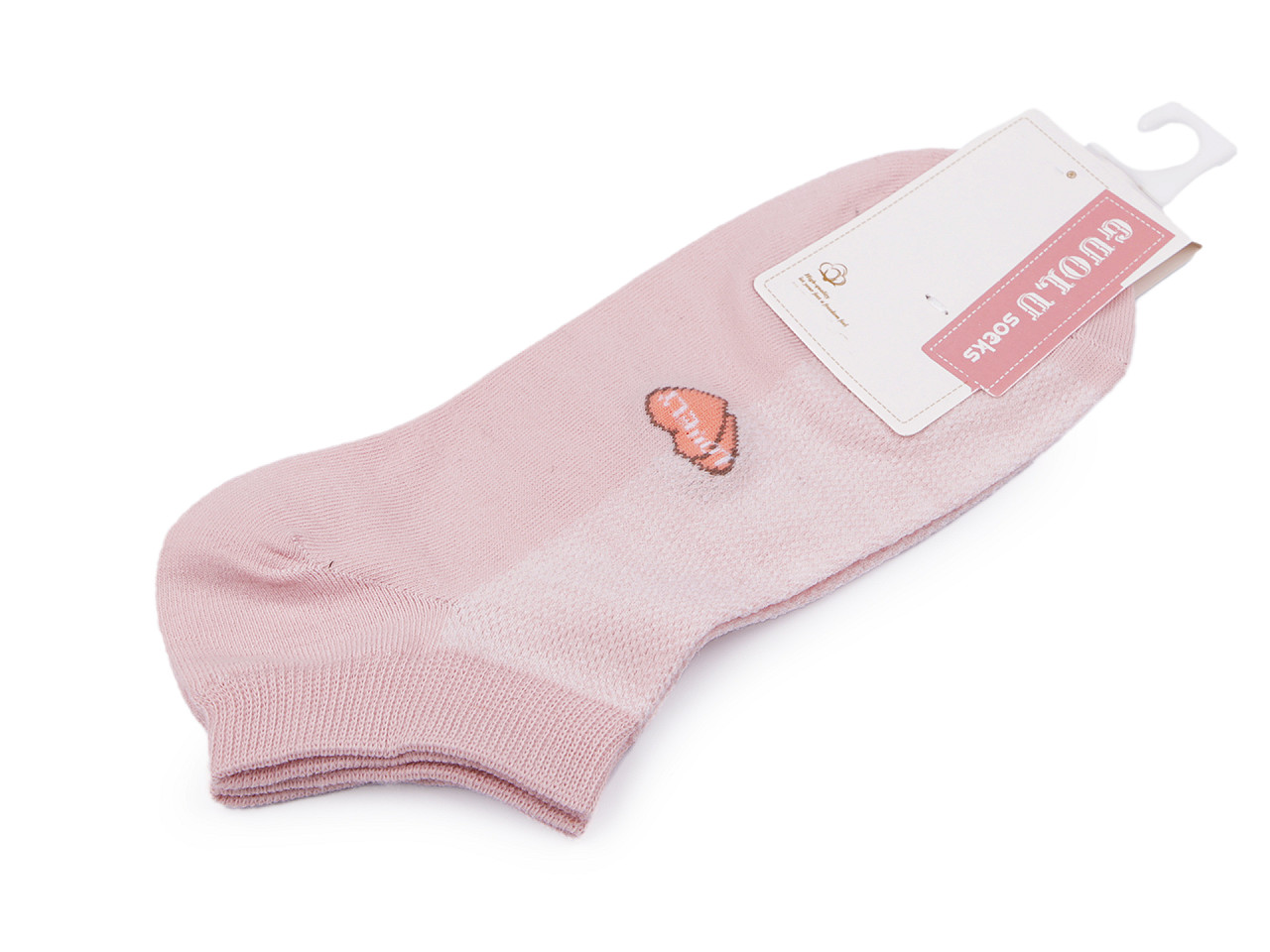 Baumwollsocken für Damen/Mädchen, Knöchelhöhe, Puder, 1 Paar