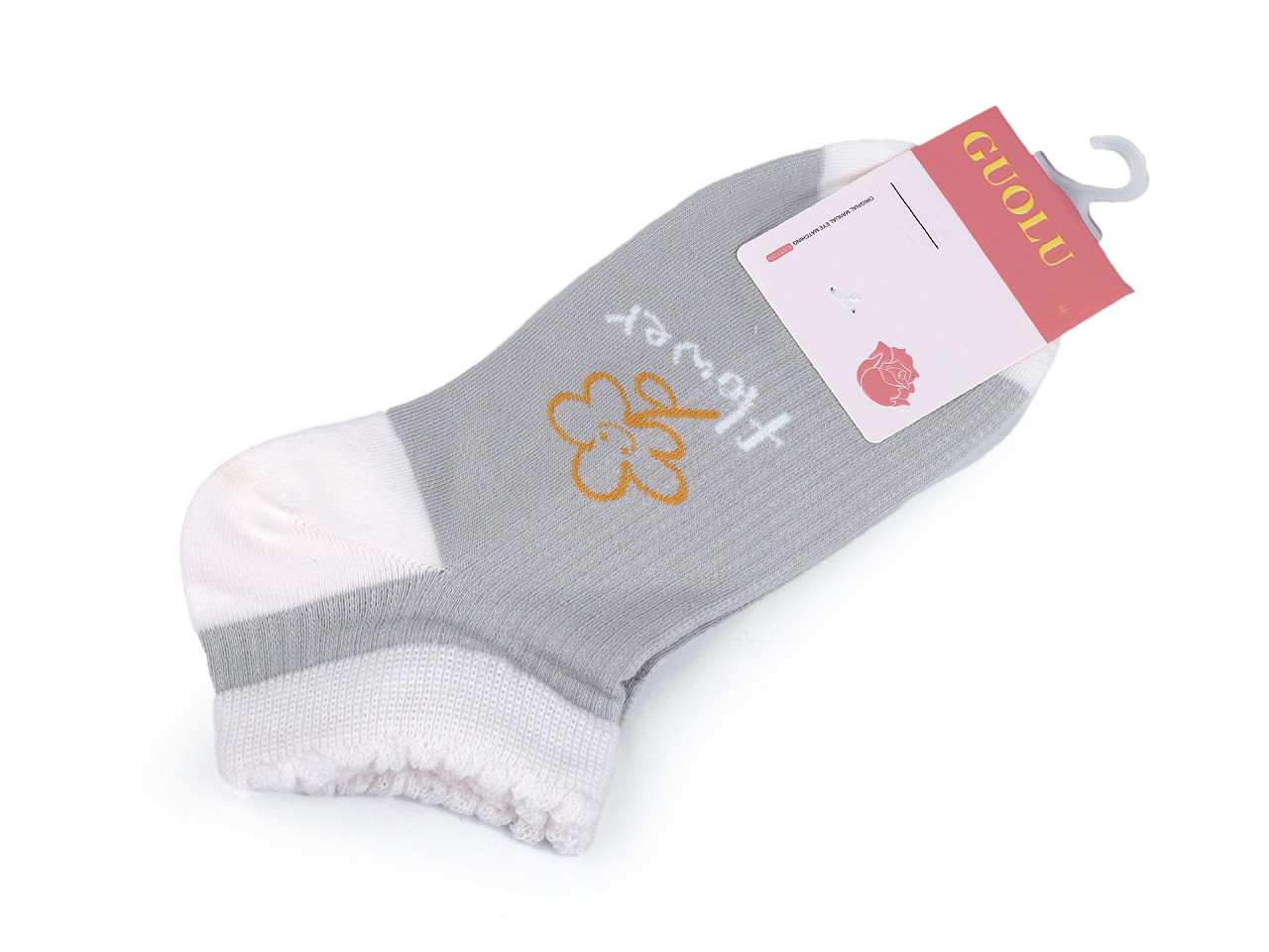 Baumwollsocken für Damen/Mädchen, hellgrau, 1 Paar