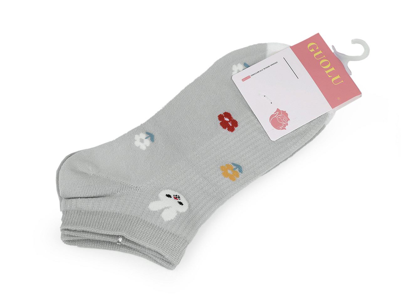 Baumwollsocken für Damen/Mädchen, hellgrau, 1 Paar