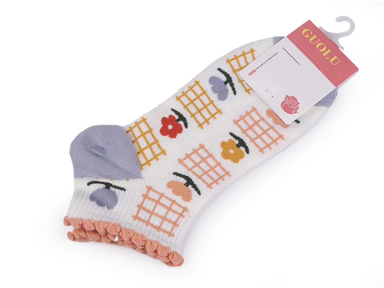 Baumwollsocken für Damen/Mädchen, Knöchelhöhe, weiß, 1 Paar