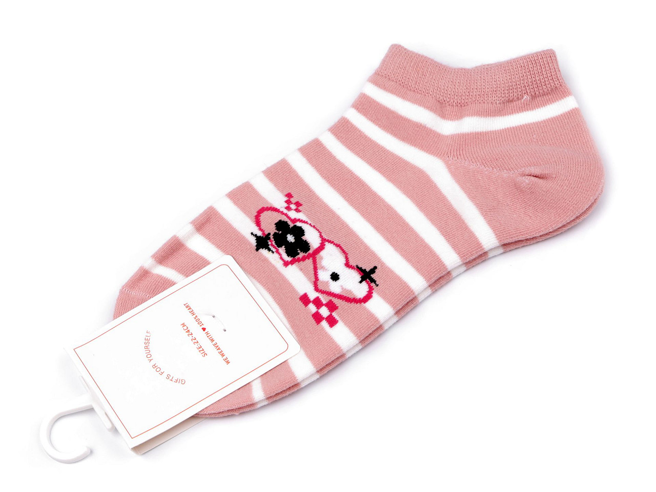 Baumwollsocken für Damen/Mädchen, Knöchelhöhe, Puder, 1 Paar