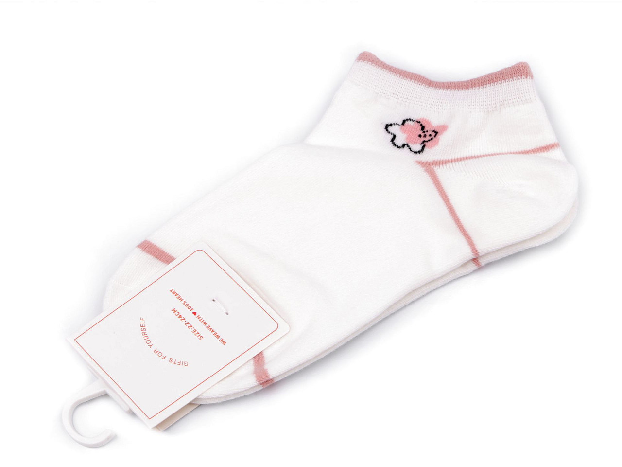 Baumwollsocken für Damen/Mädchen, Knöchelhöhe, hellste Creme, 1 Paar