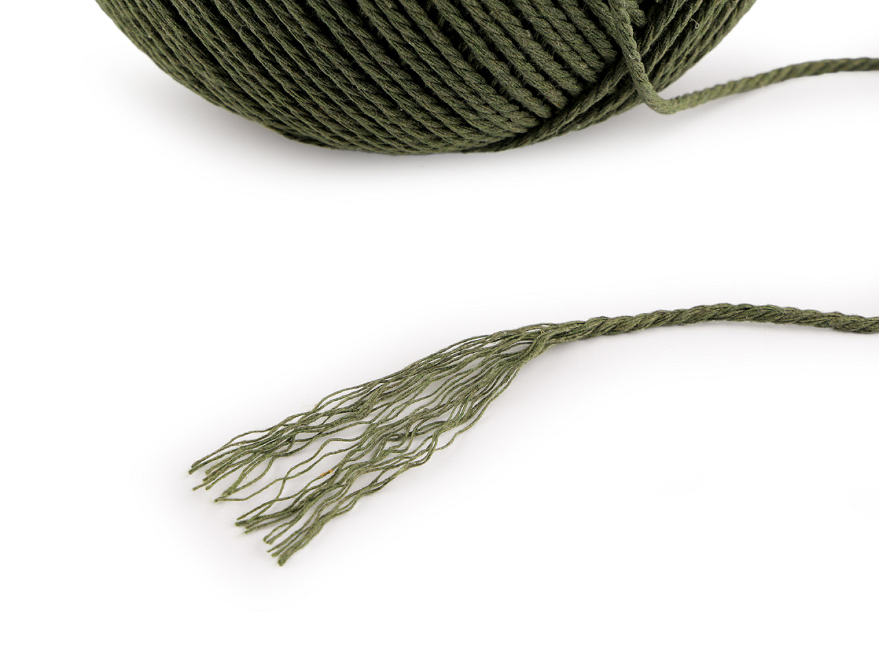 Bavlněná příze macrame Ø2 mm rozčesávací, střední, 10 modrá tmavá