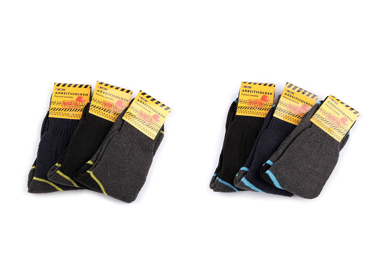 Pánské bavlněné ponožky pracovní hrubé, střední, 3 (vel.  39-42) mix
