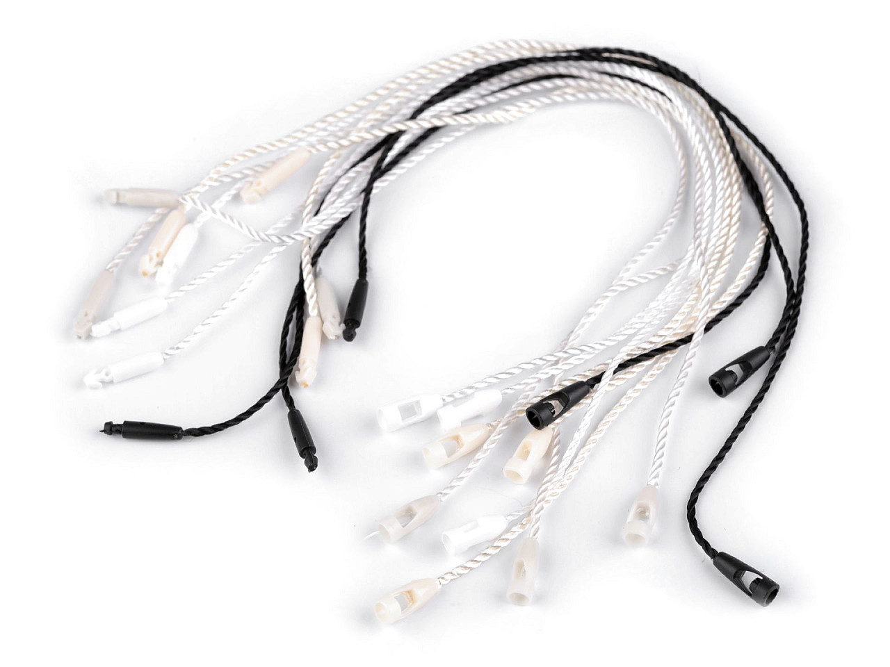 Šňůrka na visačku PES s pojistkou, střední, 3 černá