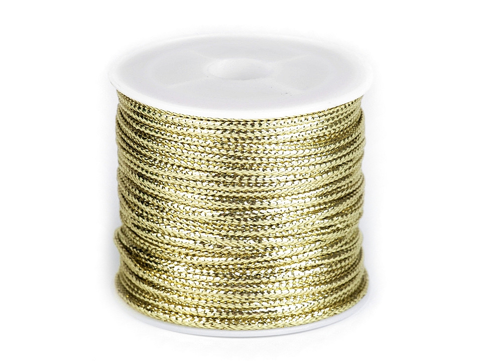 Dutinka s lurexom šírka 2 mm plochá, vianočná